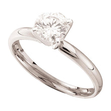  14k White Gold Womens Round Diamond Solitaire Bridal Wedding Engagement Ring 1/6 Cttw