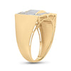 10k Yellow Gold Mens Round Diamond Cluster Ring 1/2 Cttw