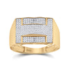 10k Yellow Gold Mens Round Diamond Cluster Ring 1/2 Cttw