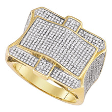  10k Yellow Gold Mens Round Diamond Cluster Ring 1-1/4 Cttw