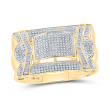  10k Yellow Gold Mens Round Diamond Domed Cluster Ring 5/8 Cttw