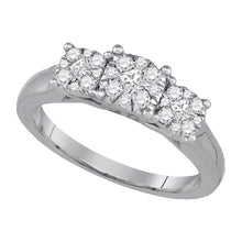  14k White Gold Princess Diamond 3-stone Bridal Wedding Engagement Ring 1/2 Cttw