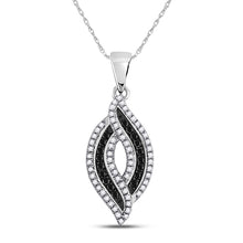  10k White Gold Womens Round Black Color Enhanced Diamond Fashion Pendant 1/3 Cttw