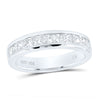 14k White Gold Womens Princess Channel-set Diamond Single Row Wedding Band 1 Cttw