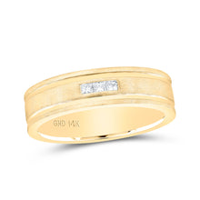  14k Yellow Gold Mens Princess Diamond Wedding Band Ring 1/8 Cttw