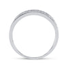 10k White Gold Womens Round Blue Color Enhanced Diamond Band Ring 1 Cttw