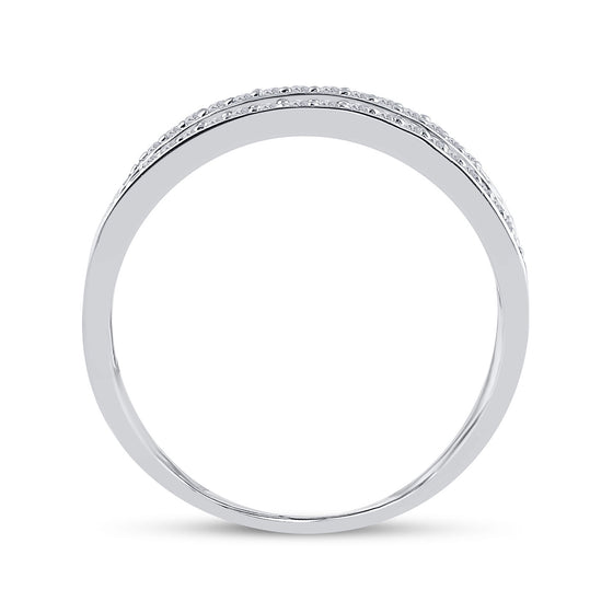 10k White Gold Womens Round Blue Color Enhanced Diamond Band Ring 1 Cttw