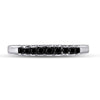 10k White Gold Womens Princess Black Color Enhanced Diamond Band Ring 1/4 Cttw