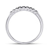10k White Gold Womens Princess Black Color Enhanced Diamond Band Ring 1/4 Cttw