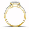 10k Yellow Gold Womens Round Diamond Oval Cluster Twist Ring 1/2 Cttw