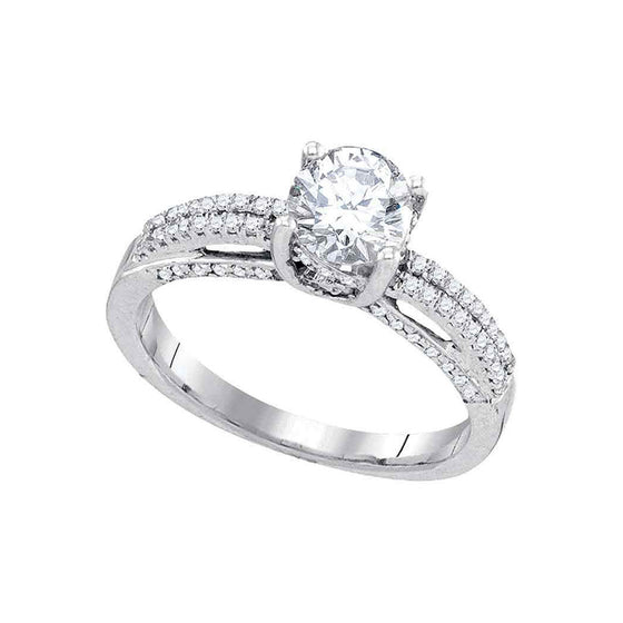 14k White Gold Round Diamond Solitaire Bridal Wedding Engagement Ring 1-1/5 Cttw
