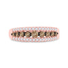 10k Rose Gold Womens Round Brown Diamond Band Ring 1/2 Cttw