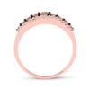10k Rose Gold Womens Round Brown Diamond Band Ring 1/2 Cttw