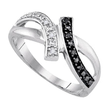 Sterling Silver Womens Round Black Color Enhanced Diamond Band Ring 1/20 Cttw