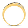 10k Yellow Gold Womens Round Brown Diamond Band Ring 1/4 Cttw