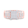 10k Rose Gold Princess Diamond Cluster Bridal Wedding Engagement Ring 1 Cttw