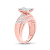 10k Rose Gold Princess Diamond Cluster Bridal Wedding Engagement Ring 1 Cttw