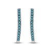10k White Gold Womens Round Blue Color Enhanced Diamond Hoop Earrings 1/4 Cttw