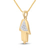 10k Yellow Gold Womens Round Diamond Hamsa Fashion Pendant 1/20 Cttw