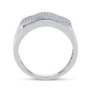10k White Gold Mens Round Diamond Cluster Ring 1/2 Cttw