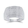 10k White Gold Mens Round Diamond Cluster Ring 1/2 Cttw