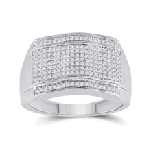  10k White Gold Mens Round Diamond Cluster Ring 1/2 Cttw