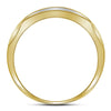 10k Yellow Gold Mens Round Diamond Domed Triple Row Fashion Ring 1/3 Cttw