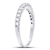 14k White Gold Womens Round Diamond Wedding Anniversary Band 1/2 Cttw