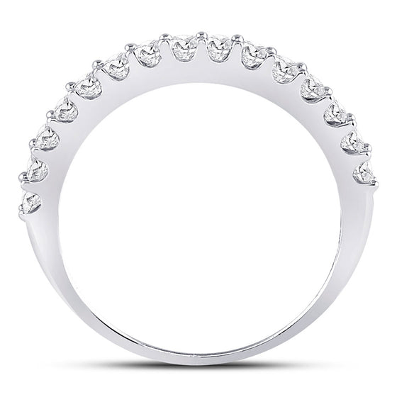 14k White Gold Womens Round Diamond Wedding Anniversary Band 1/2 Cttw