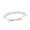 14k White Gold Womens Round Diamond Wedding Anniversary Band 1/2 Cttw