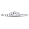 14k White Gold Womens Round Diamond Curved Wedding Band Ring 1/4 Cttw