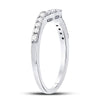 14k White Gold Womens Round Diamond Curved Wedding Band Ring 1/4 Cttw