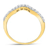 14k Yellow Gold Womens Round Diamond Curved Wedding Enhancer Band Ring 1/4 Cttw
