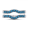 14k White Gold Womens Round Blue Color Enhanced Diamond Wrap Enhancer Wedding Band 1/3 Cttw