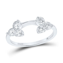 14k White Gold Womens Round Diamond Ring Guard Wrap Enhancer Band 3/4 Cttw