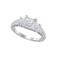  14k White Gold Princess Diamond 3-stone Bridal Wedding Engagement Ring 1 Cttw