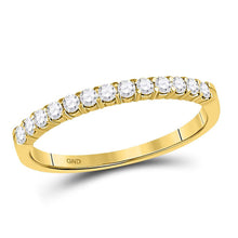  14k Yellow Gold Womens Round Diamond Single Row Comfort Wedding Band 1/4 Cttw