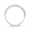 14k White Gold Womens Round Diamond Single Row Band Ring 1/2 Cttw