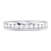 14k White Gold Womens Machine-Set Round Diamond Wedding Band 1/2 Cttw