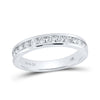 14k White Gold Womens Machine-Set Round Diamond Wedding Band 1/2 Cttw