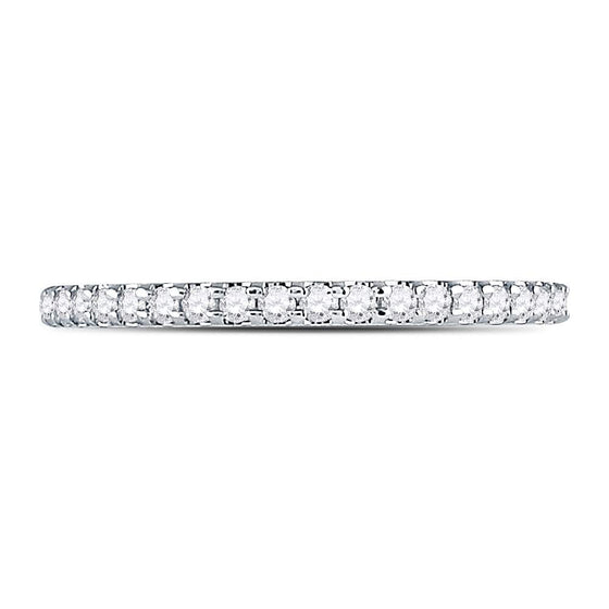 14k White Gold Womens Round Diamond Eternity Wedding Band 1/2 Cttw
