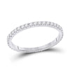 14k White Gold Womens Round Diamond Eternity Wedding Band 1/2 Cttw