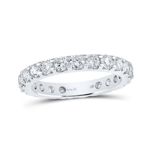  14k White Gold Womens Machine-Set Round Diamond Wedding Band 2 Cttw