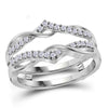 10k White Gold Womens Round Diamond Solitaire Enhancer Wedding Band 1/4 Cttw