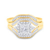 14k Yellow Gold Princess Diamond Bridal Wedding Ring Band Set 1/2 Cttw