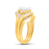 14k Yellow Gold Princess Diamond Bridal Wedding Ring Band Set 1/2 Cttw