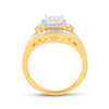 14k Yellow Gold Princess Diamond Bridal Wedding Ring Band Set 1/2 Cttw