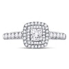 14k White Gold Round Diamond Halo Bridal Wedding Engagement Ring 1 Cttw