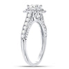 14k White Gold Round Diamond Halo Bridal Wedding Engagement Ring 1 Cttw