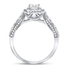 14k White Gold Round Diamond Halo Bridal Wedding Engagement Ring 1 Cttw